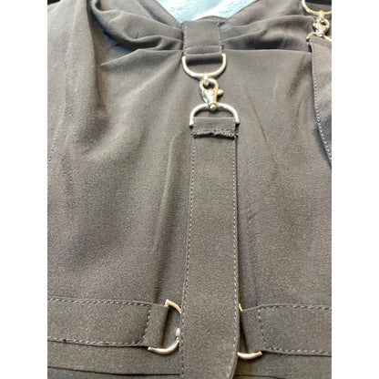 Moschino Jeans Black Strappy Buckle Midi Dress Fishtail Hem
