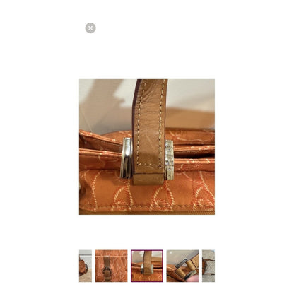 Roberta  di Camerino Orange Heart Pattern Satchel Handbag Purse Shoulder Bag