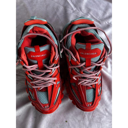 Balenciaga Track Sneakers Red Grey Mens Size US 9 EU 42 Chunky Tech Shoes