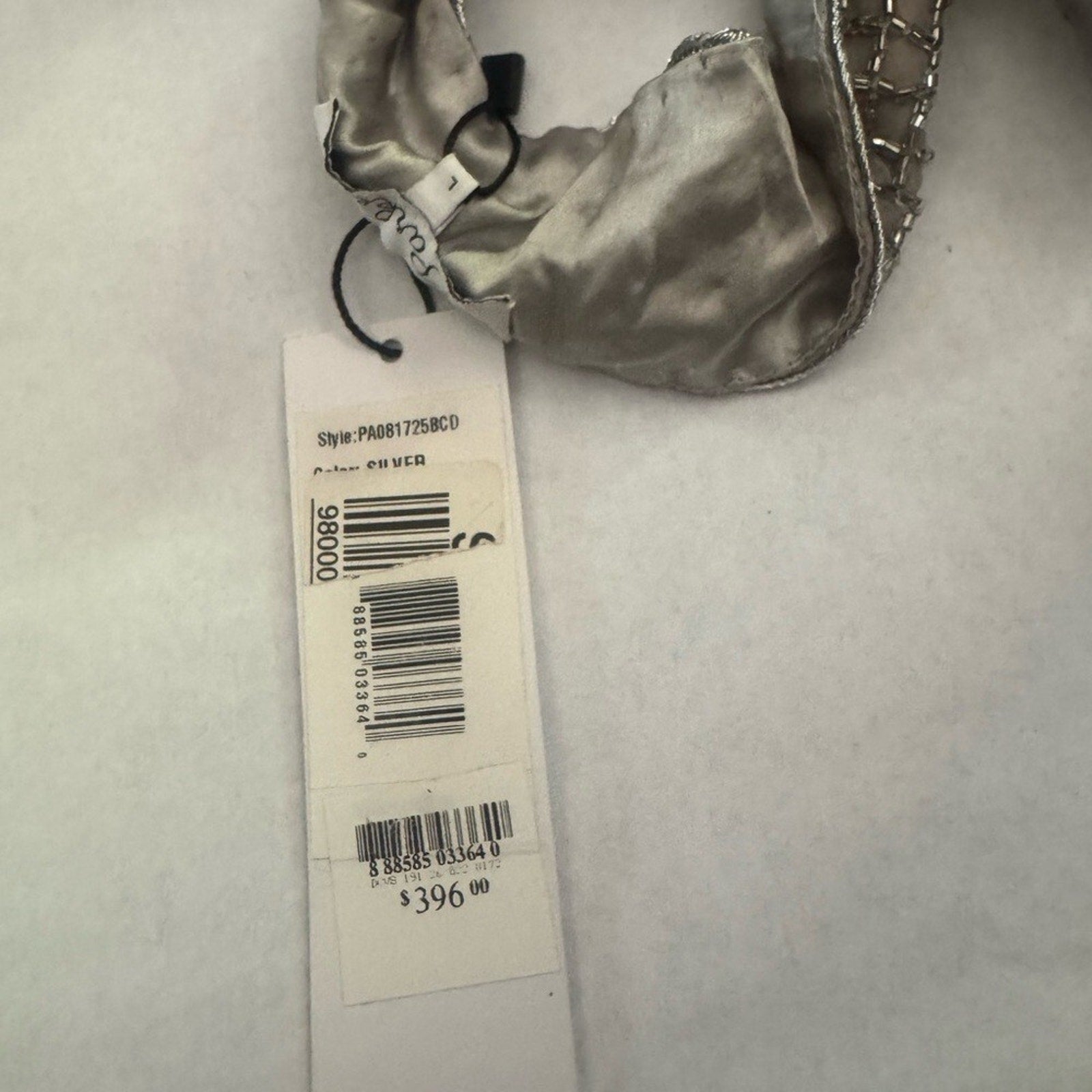 Parker Silver Grey Beaded Cocktail Mini Dress size L