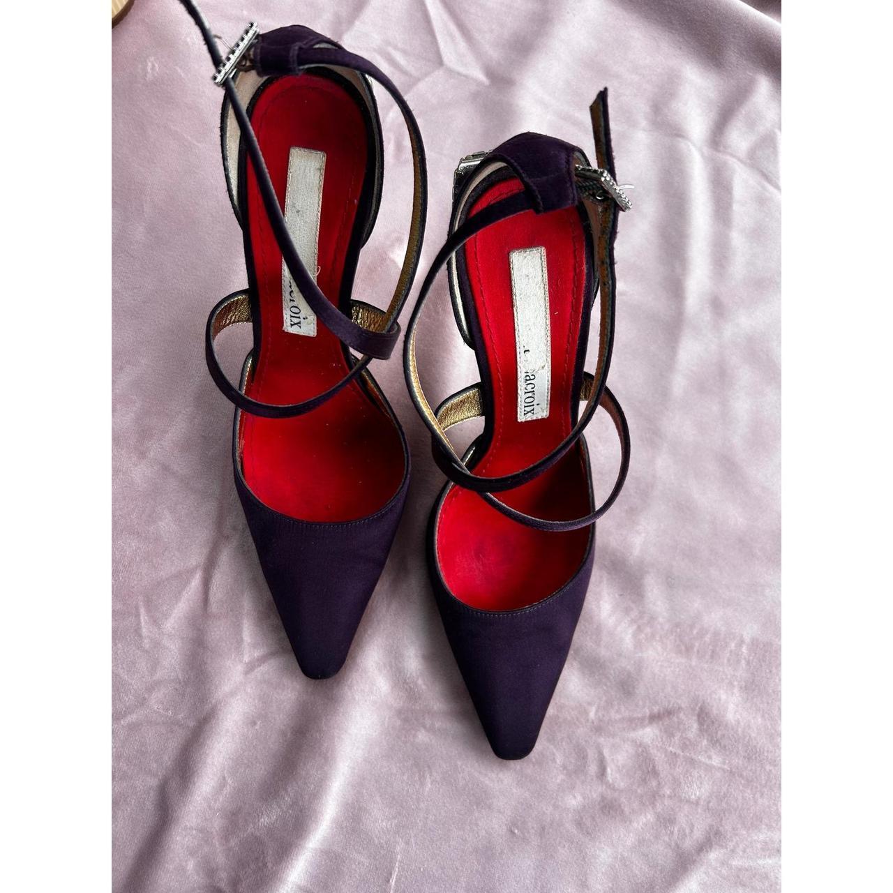 Christian Lacroix Heels Women's Size 7 Purple Crystal Stiletto