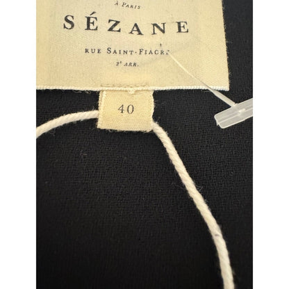 Sézane Paris Black Button Midi Dress – Size 40 (M)