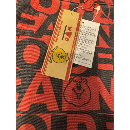 WC Japanese Kumatan Jeans Red Black All Over Print DEAD Bear Pants Size M