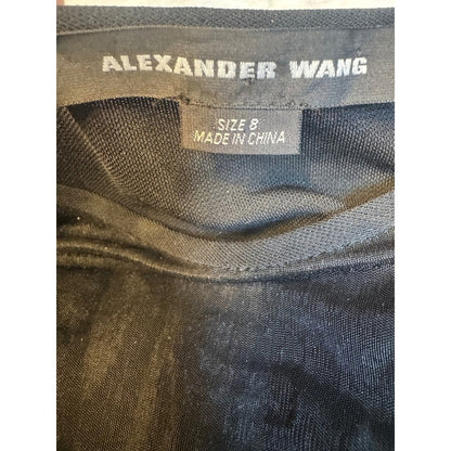 Alexander Wang Black Sleeveless Mini Dress Gold Zipper Detail Size 8