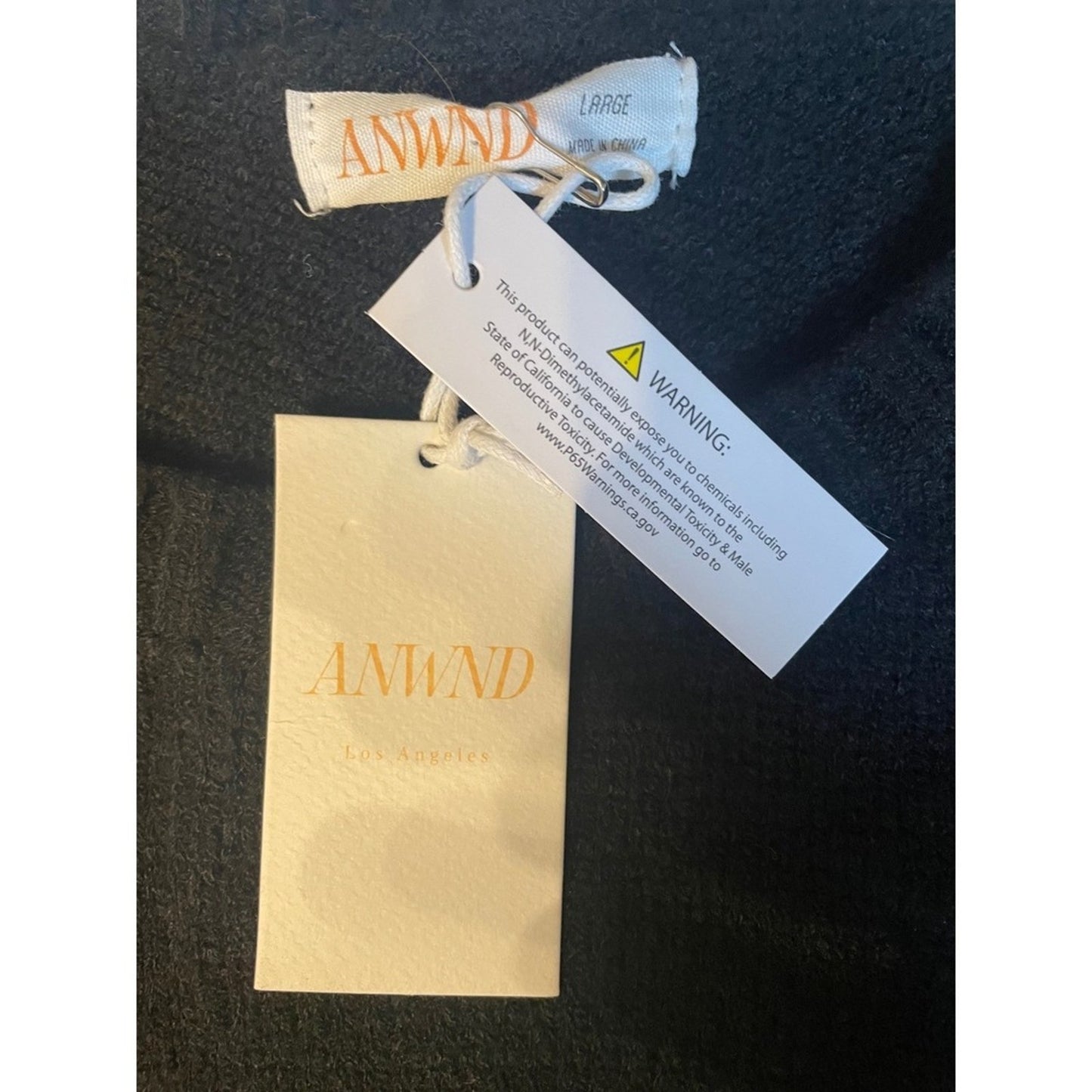 ANWND Los Angeles Black Distressed Eyelet Cropped Sweater Size Large