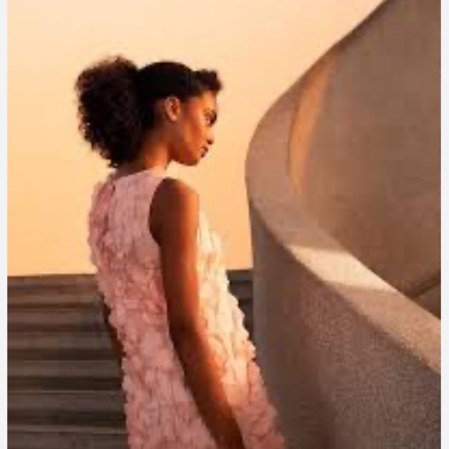 IDA SJÖSTEDT JOELY DRESS NUDE FLORAL APPLIQUE TULLE BOW BACK SIZE 36 4-6 USA NWT