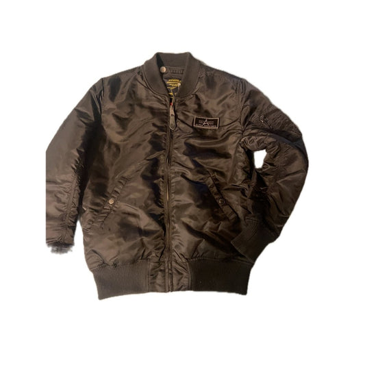Alpha Industries MA1 Bomber Jacket Black Flight Military Style Mens Medium