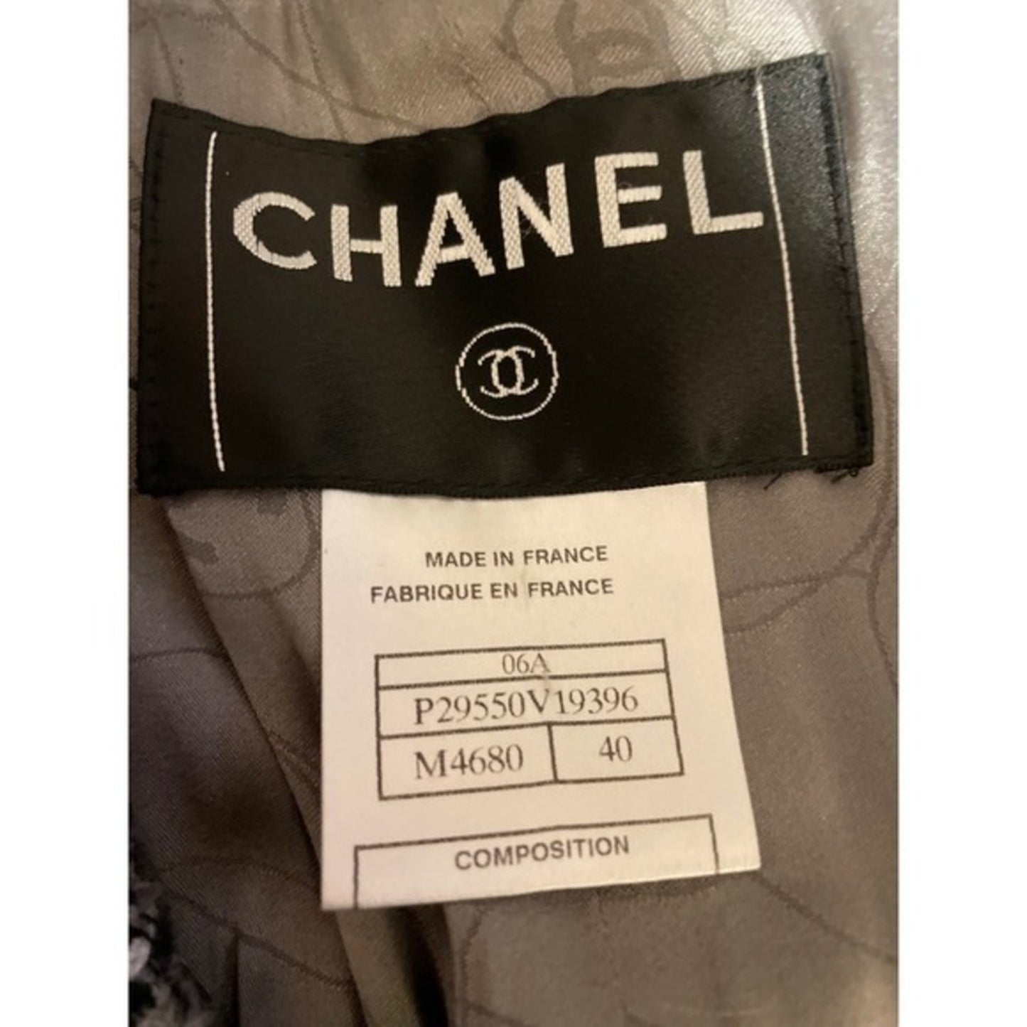 Chanel Black White Tweed Embellished Jacket Blazer & Dress  in France Size 40