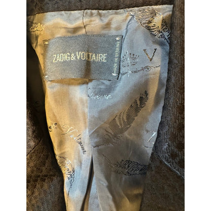 Zadig & Voltaire Virgin BF Deluxe Jacket Black Textured Blazer Size 38 size 6