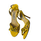 Jimmy Choo London Yellow Jeweled Ankle Strap Heels Size 40.5 Made in Italy