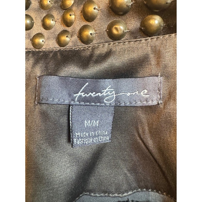 Twenty One Olive Green Studded Mini Dress‎ Sleeveless Party Cocktail M/M