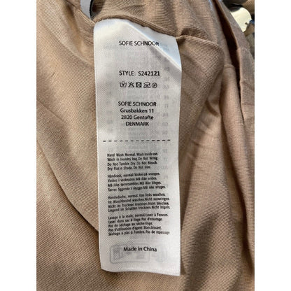 Sofie Schnoor Sequins Embellished Shift Dress Silver Tan Sleeveless size 2