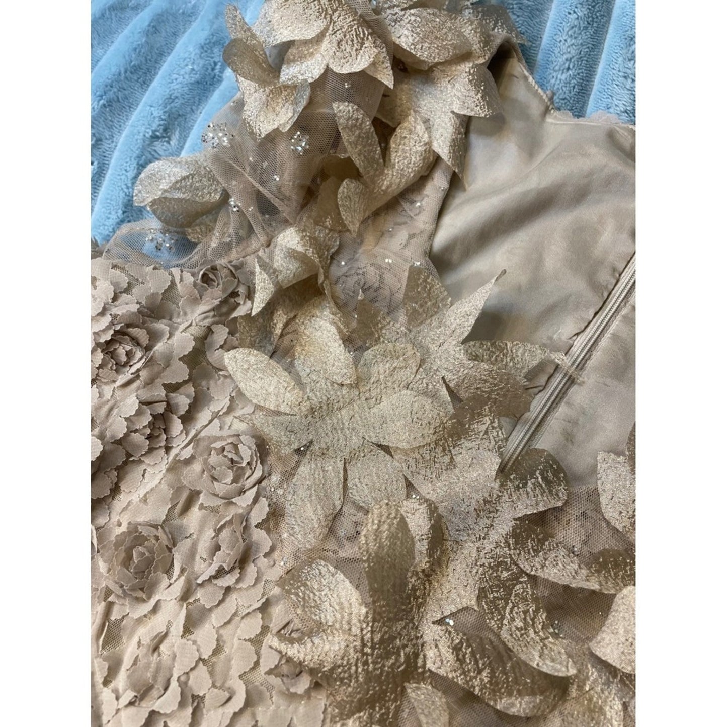IDA SJOSTEDT 147 Elissa Dress 3D Floral Embellished Tulle Cap Sleeve Midi Dress