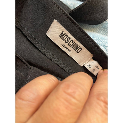 Moschino Jeans Black Strappy Buckle Midi Dress Fishtail Hem