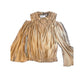 Eureka Gold Pleated Ring Detail Top – NWT – Size 42 – Retail $495