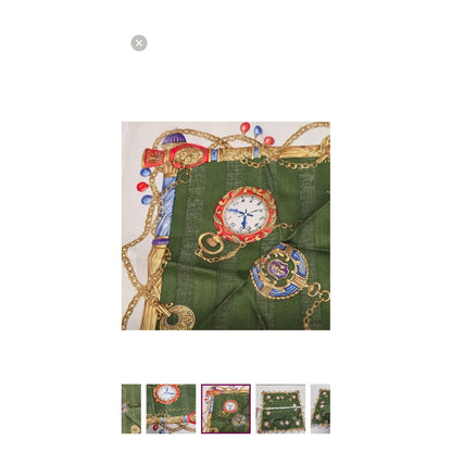Roberta di Camerino Vintage Watch Print Handkerchief Scarf Italy
