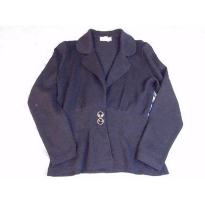 St John For Neiman Marcus Black Knit Cardigan Jacket& Skirt Set Two Piece size 4