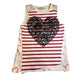 Stella McCartney Striped Heart Print Tank Top Red White Size 42