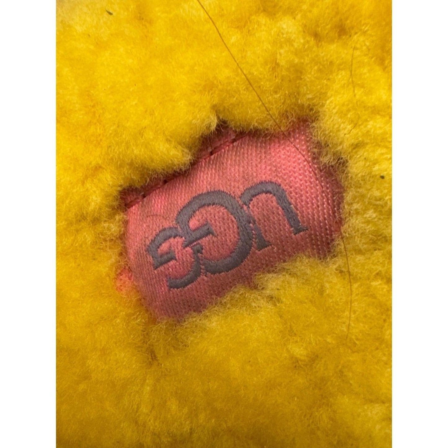 UGG Oh Yeah Slide Yellow Orange Pink Rainbow Fuzzy Furry Slippers