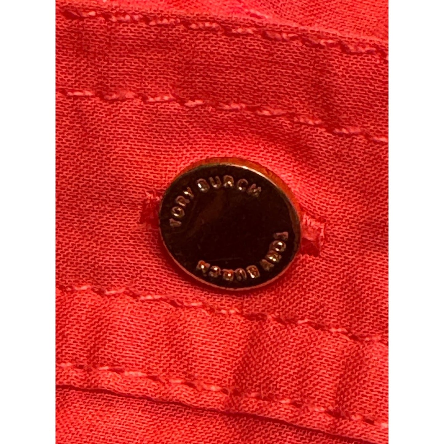 Tory Burch Orange Button Down Long Sleeve Shirt Blouse Top