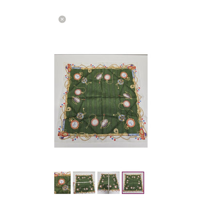 Roberta di Camerino Vintage Watch Print Handkerchief Scarf Italy
