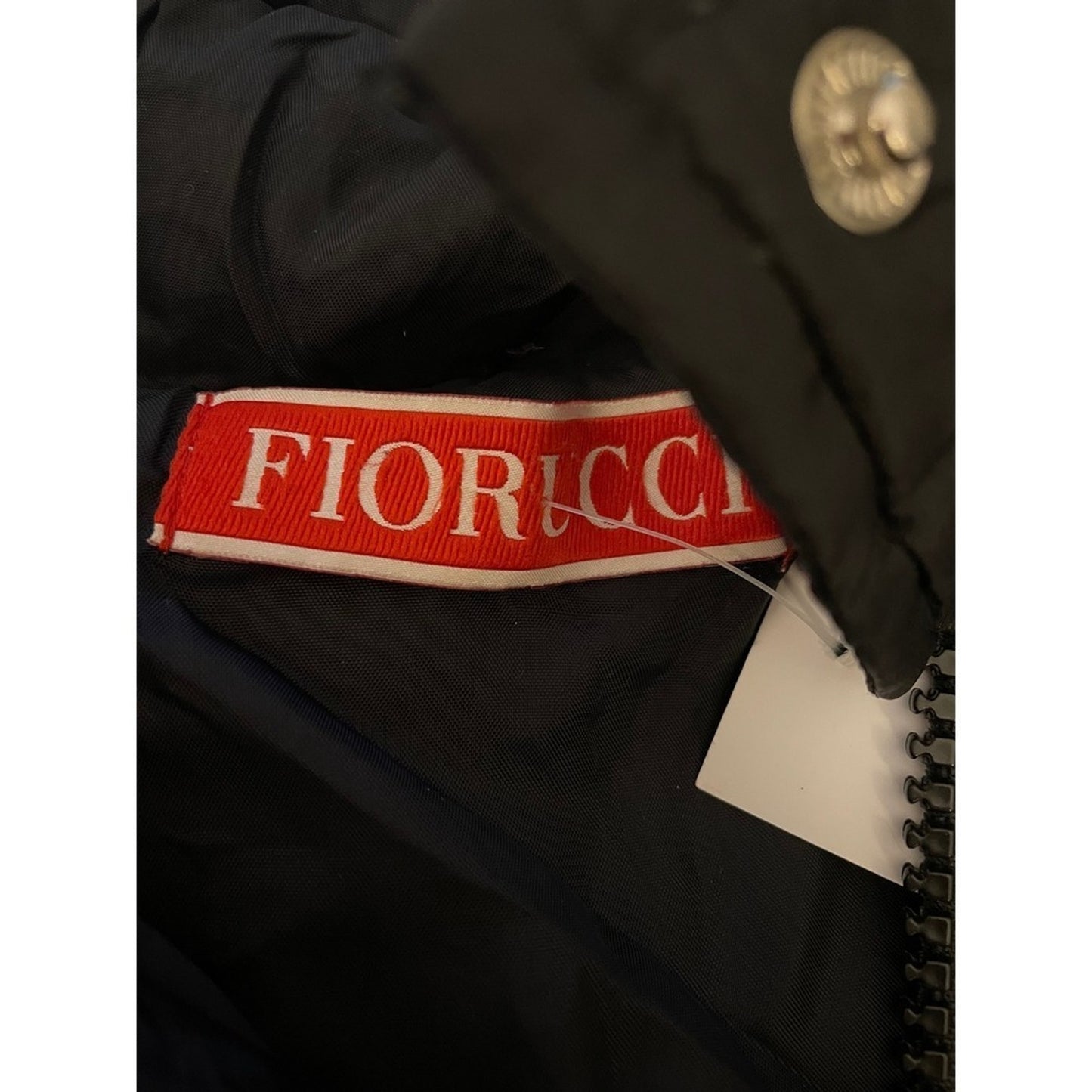 Fiorucci Puffer Vest Black Full Zip Pockets Collared Quilted Gilet Mens Size Med