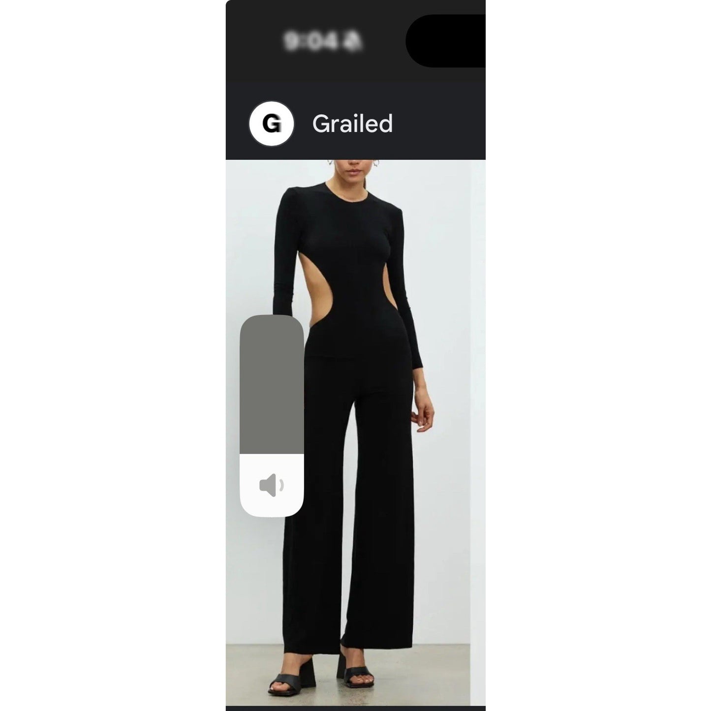 Norma Kamali Slip Jumpsuit Wide Leg Low Back Sleeveless V Neck Black Size XS/34