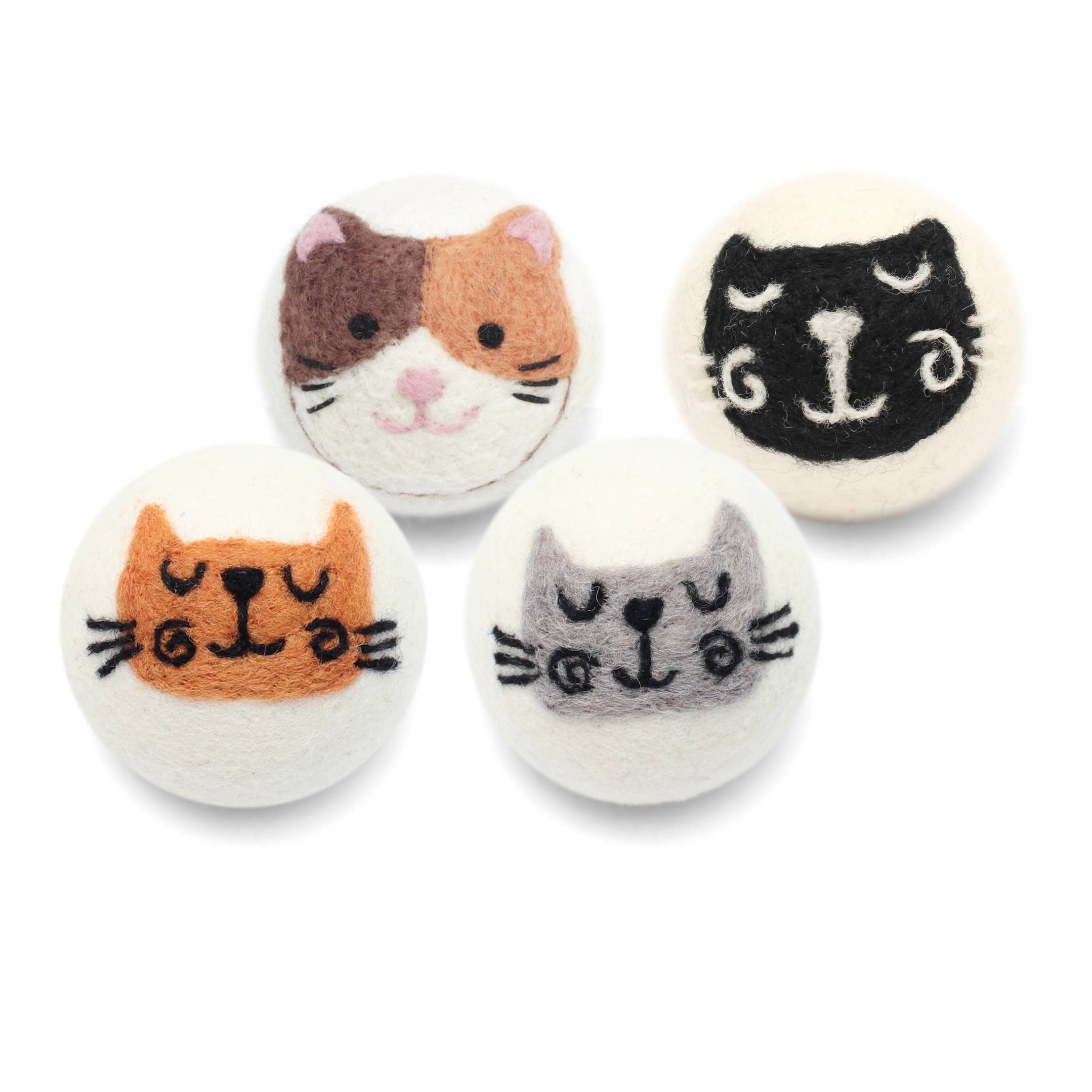 Cats: Eco Wool Dryer Balls Fair-Trade: Calico Cat