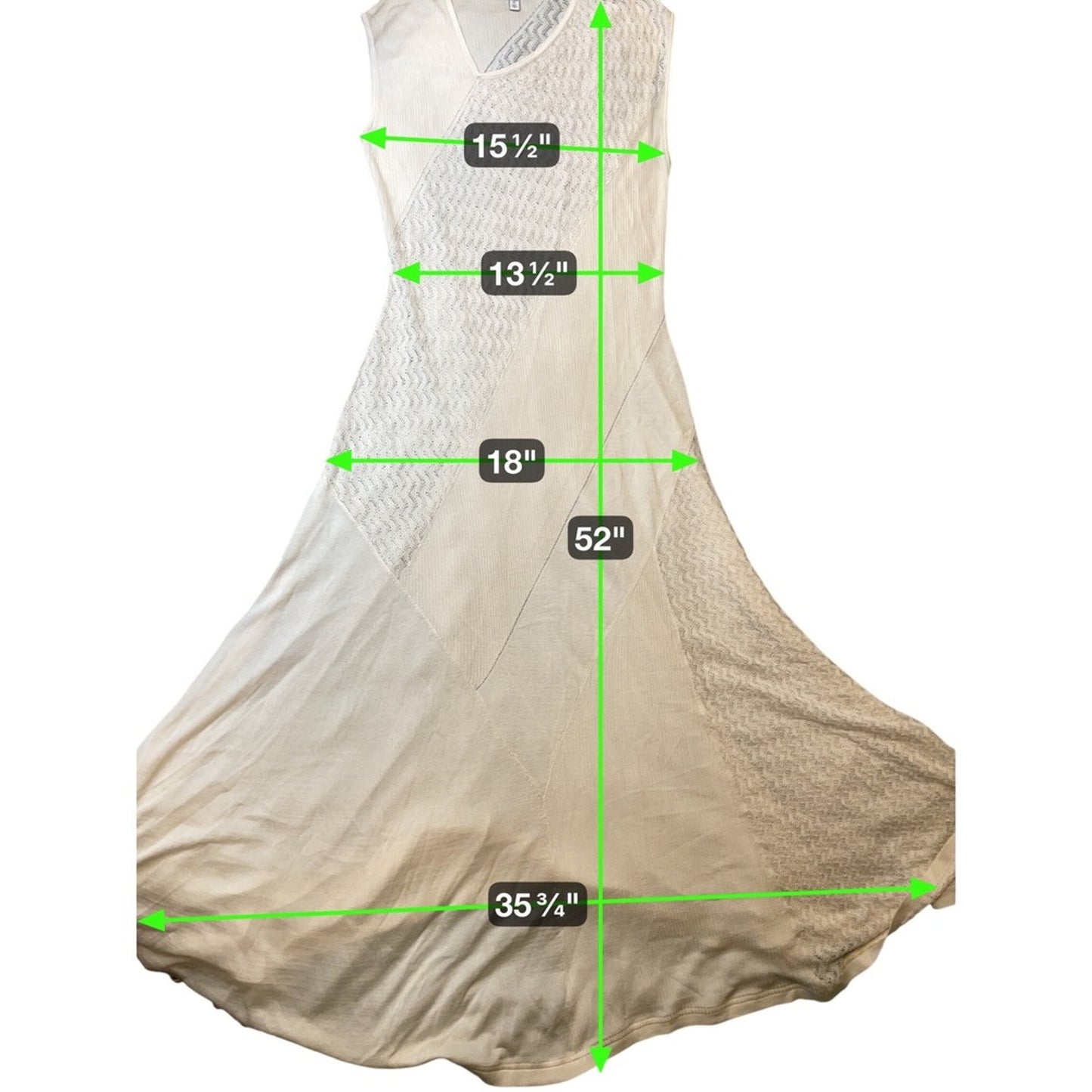 & Other Stories Savoir Sheer Knit Maxi Dress Cream Asymmetrical Midi Size s