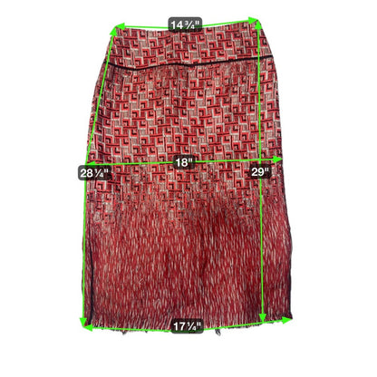 Tory Burch Red Geometric Jacquard Pencil Skirt –size 4