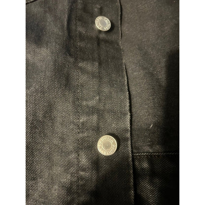 Pangaia Denim Jacket Black Button Front Utility Style Medium