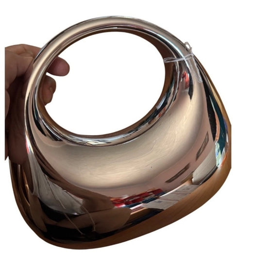Unique Shiny Metallic Handle Bag Women&