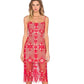 BCBGMAXAZRIA Red Lace Midi Dress Size 0 Cocktail Party Wedding Guest
