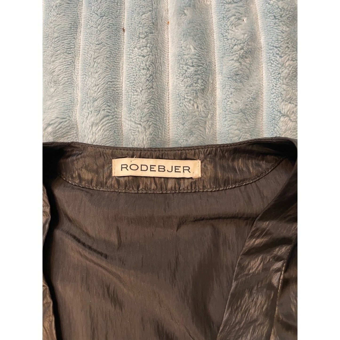 Rodebjer Shiny Bronze Wrap Midi Dress Sleeveless V Neck Pockets size M