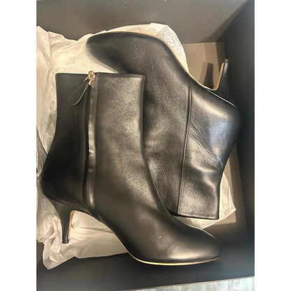 Bally Dhara Black Calf Leather Ankle Boots US 7.5 EU 38 Made in Italy