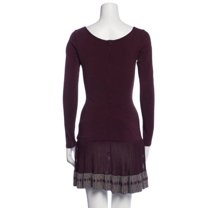 Alaia Black Long Sleeve Square Neck Pleated Skirt Dress Size S