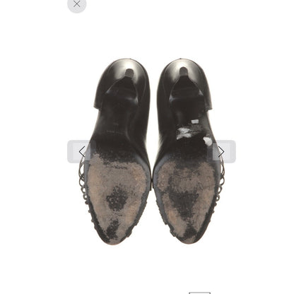 Bruno Magli Black Leather Peep-Toe Cutout Pumps – Made in Italy (US 5 / IT 35)