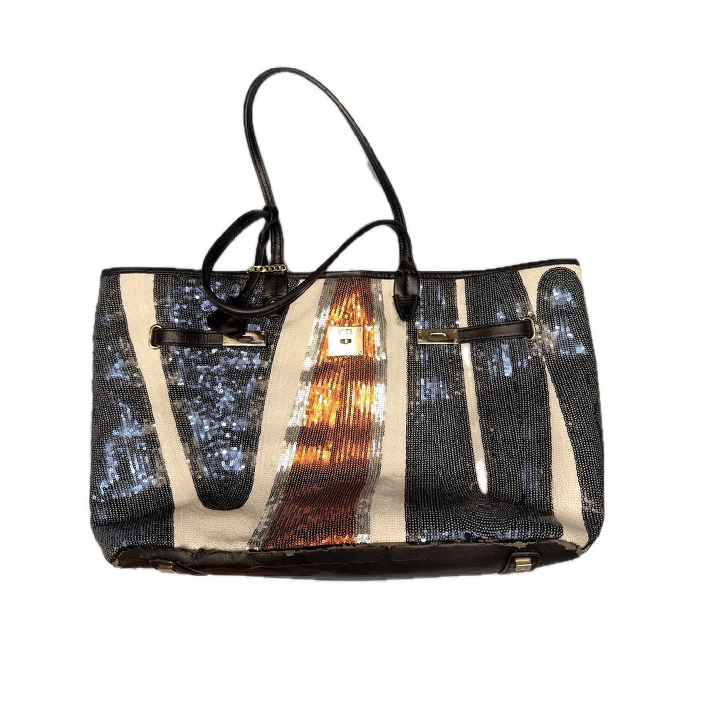 V°73 Sequin Embellished Tote Bag Purse Handbag Designer Glam Party