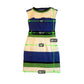 Karen Millen Sleeveless Sheath Dress - UK 8 US 4 EU 36 - Striped Green Blue