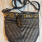 Free People Black Crossbody Bag with Gold Accents