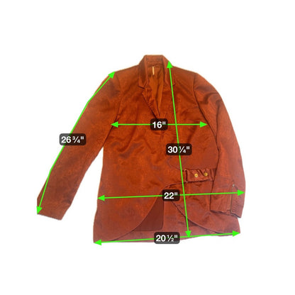Free People Rust Colored Blazer Jacket Statement Button Front Pockets