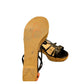 Prada black patent leather cork wedge sandals, made in Italy, size 38.5, /8