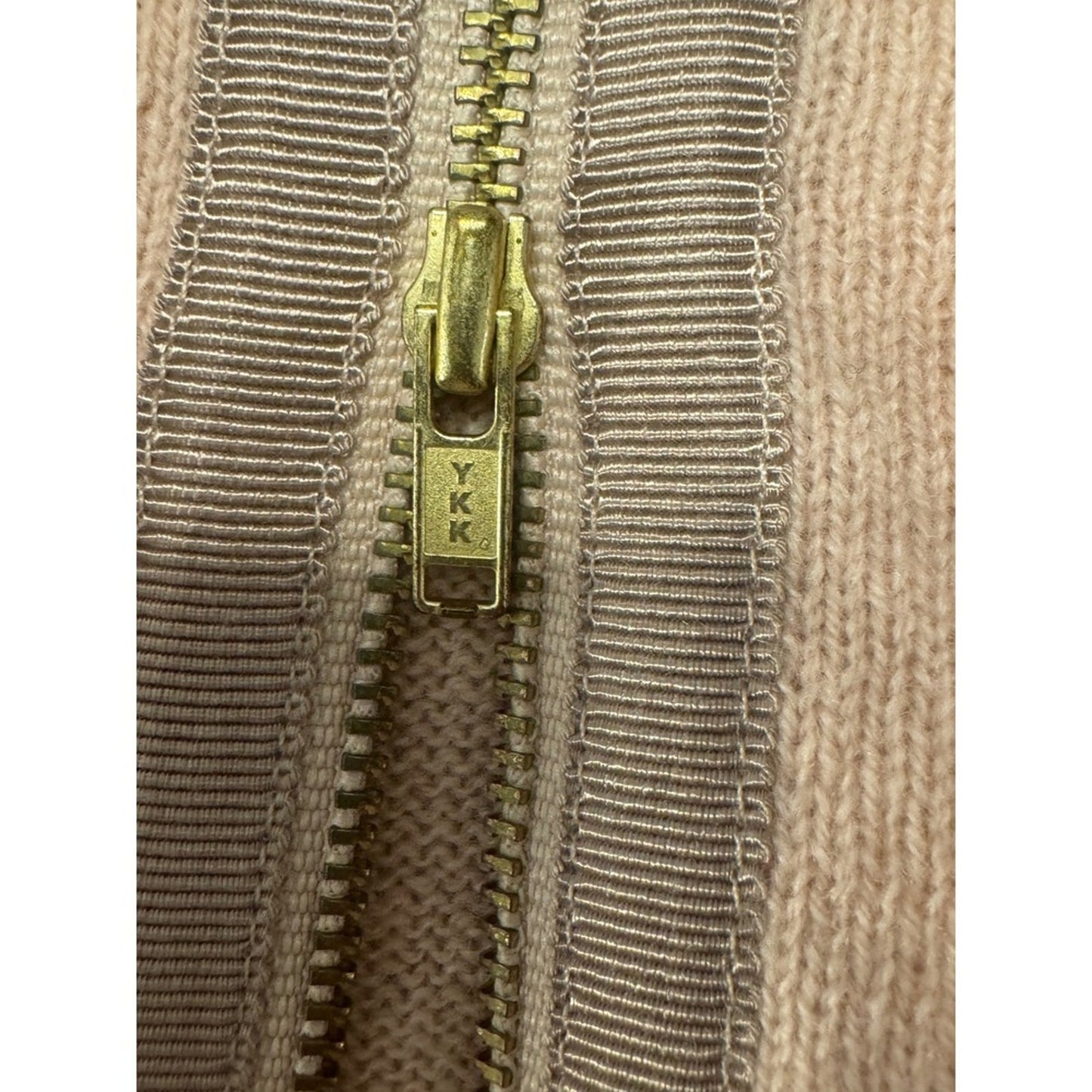 J.Crew Collection Italian Cashmere Sweater w/ Back Gold Zipper M Peach