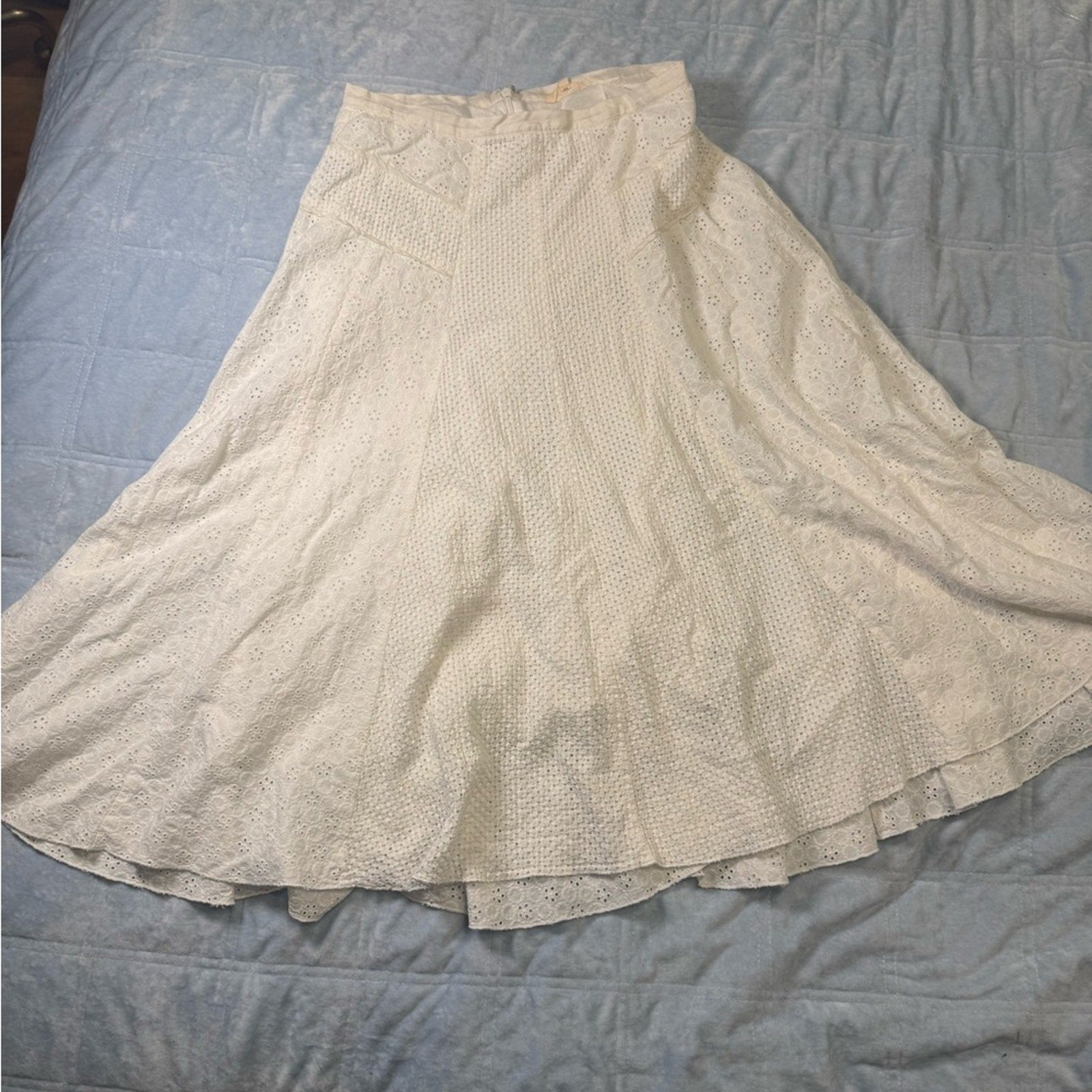 Rebecca Taylor White Eyelet Maxi Skirt – Size 4