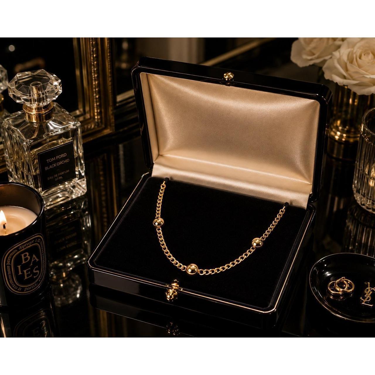14K Italian Gold Ball Curb Chain Necklace 18" 2.0g