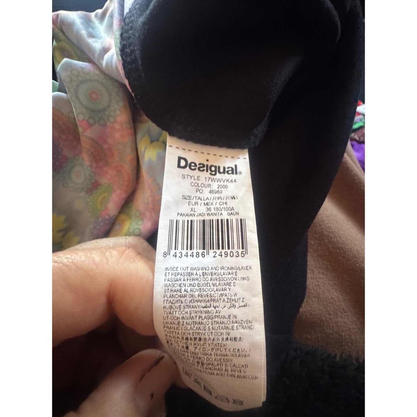 Desigual Black Cutout Dress with Colorful Mandala Print – Size M (US 6–8)