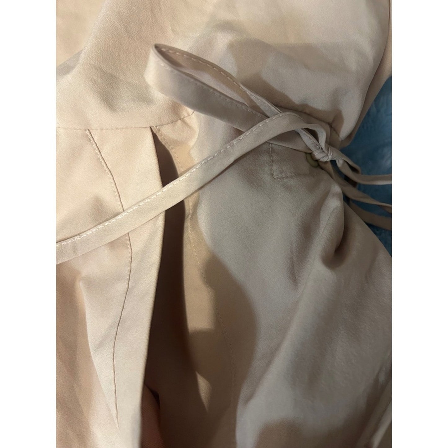 Adidas Parley Windbreaker Dress Beige Drawstring Hooded Athleisure Womens M