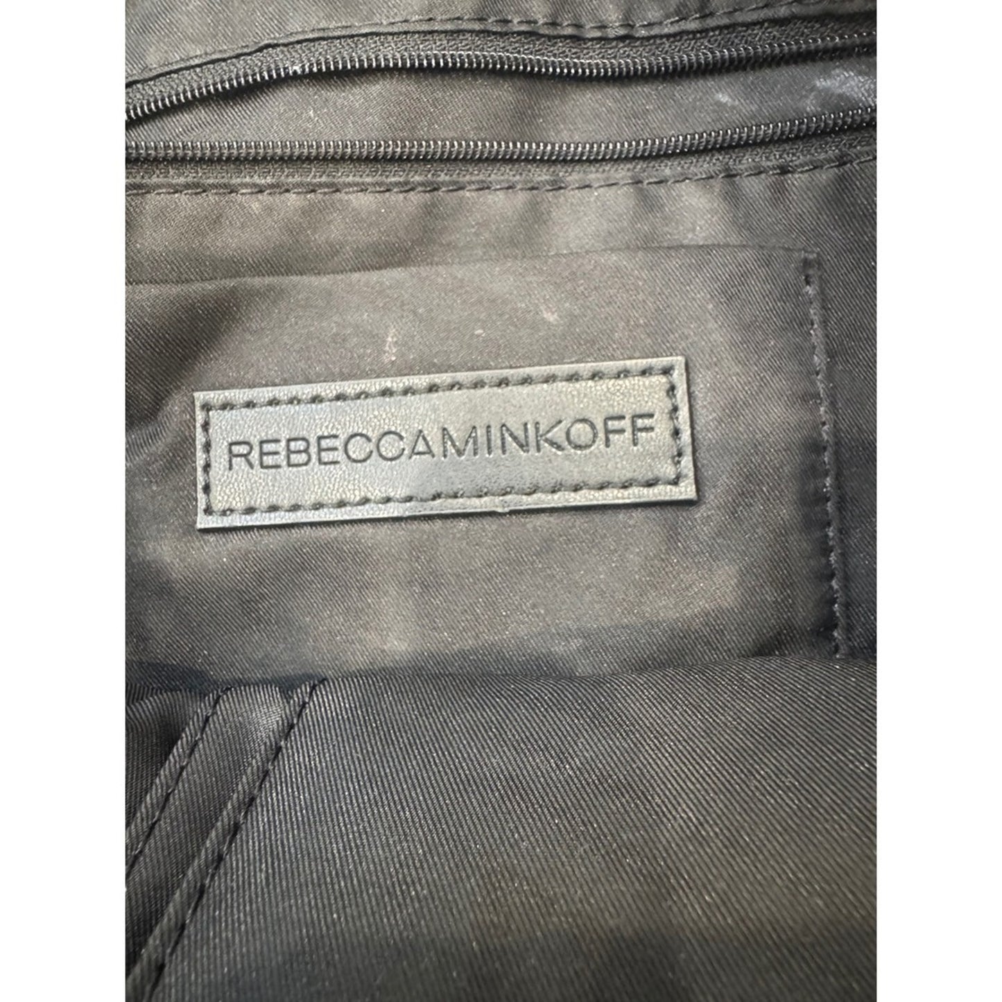 Rebecca Minkoff Black Leather Moto Satchel Crossbody Bag Silver Hardware