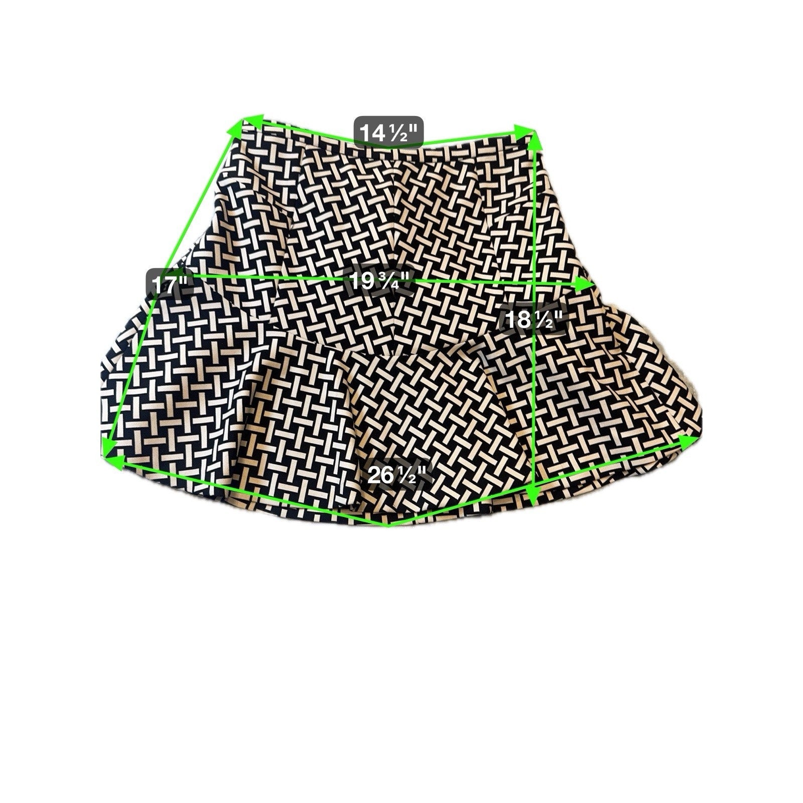 Diane von Furstenberg Skirt Size 6 Black White Geometric Print A-Line