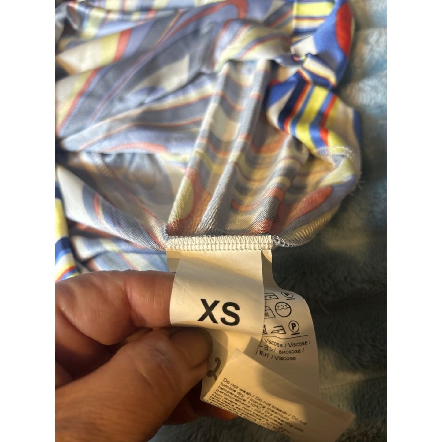 M Missoni Multicolor Psychedelic Teardrop Mini Dress CDANA8G5-MM2076 XS NEW